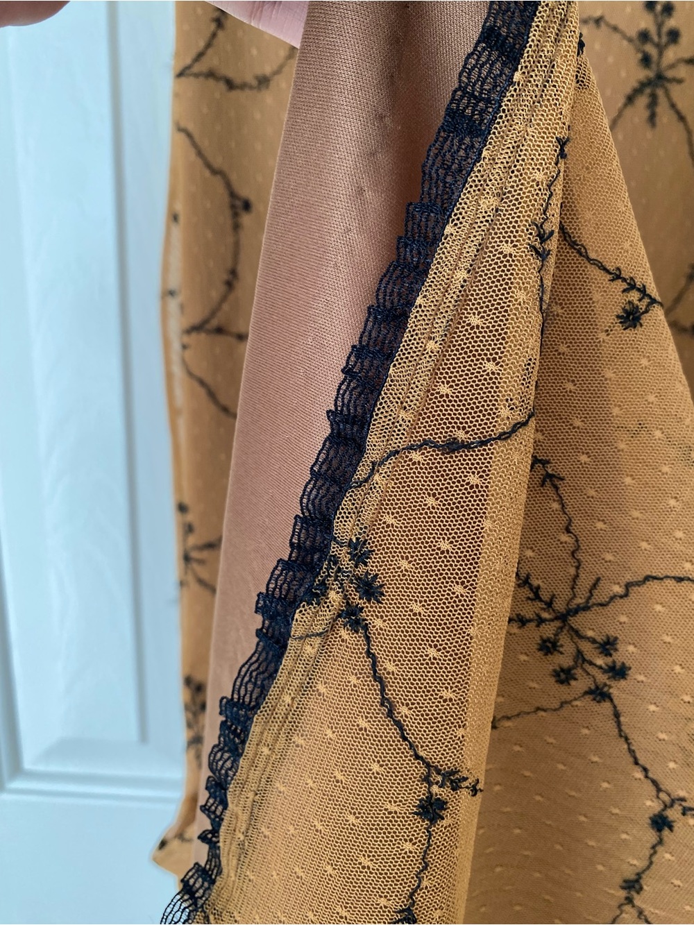 Vintage Betsey Johnson brown/black embroidered slip dress - Picture 4 of 12